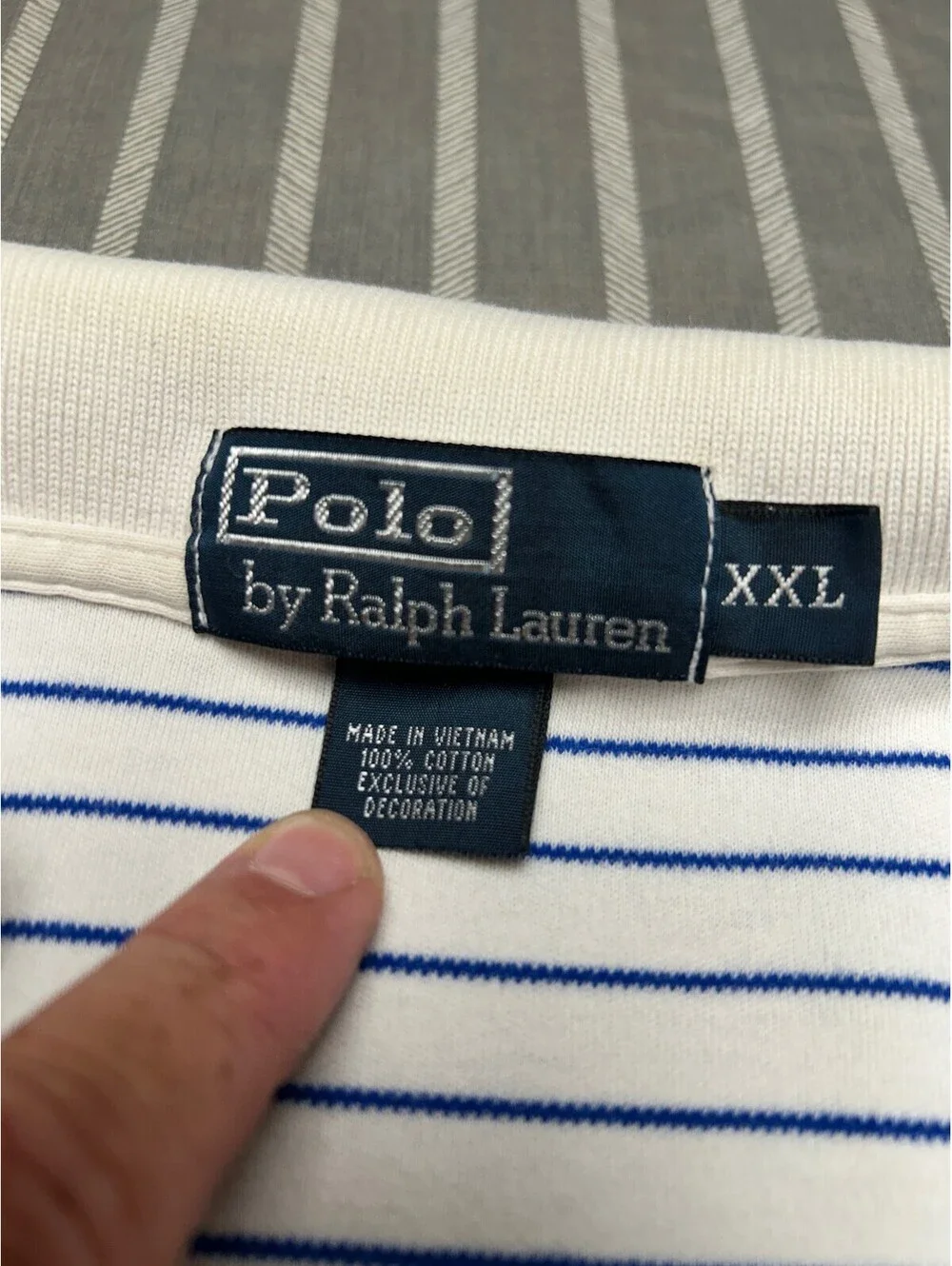 Polo By Ralph Lauren Men's XXL Striped Short Sleeve Polo- Blue Pony